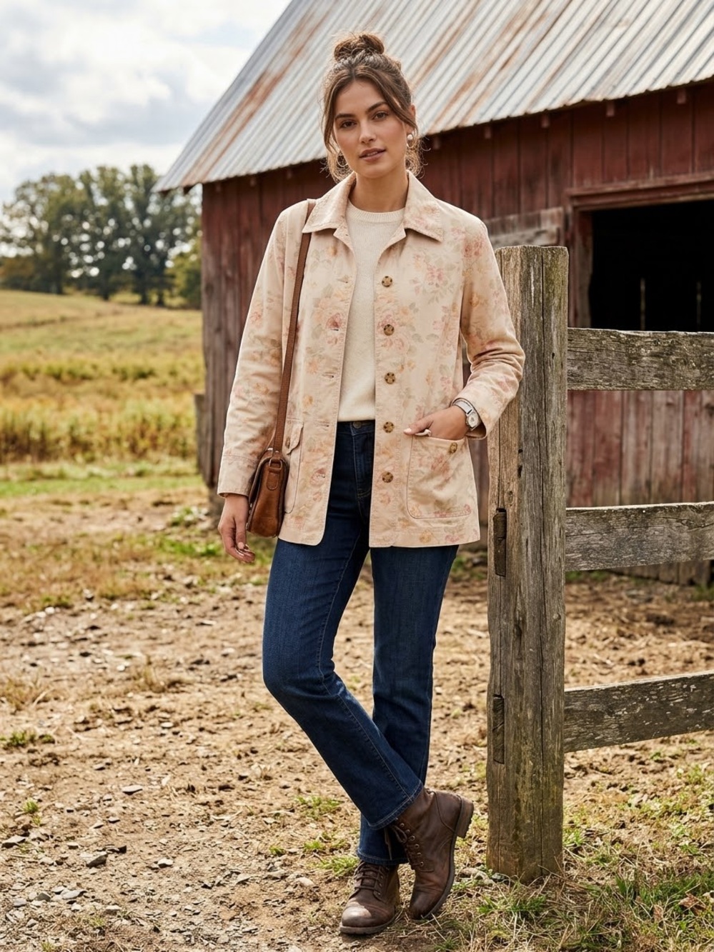 Pastel Floral 100% Cotton Chore Coat- Northern Reflections